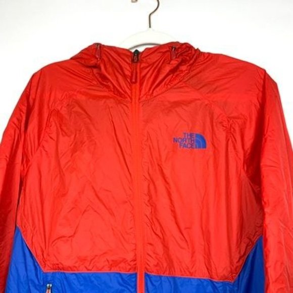 NWT The North Face Flyweight Hoodie Zip Jacket Windbreaker Coat High Risk Red Bl - Picture 3 of 8